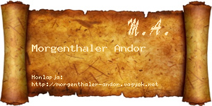 Morgenthaler Andor névjegykártya